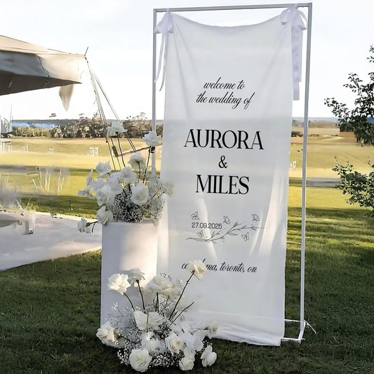 Wedding Welcome Sign – Personalized Wedding Sign with Names, Date & Venue, Custom Outdoor Wedding Decoration, Ceremony Entrance Sign
