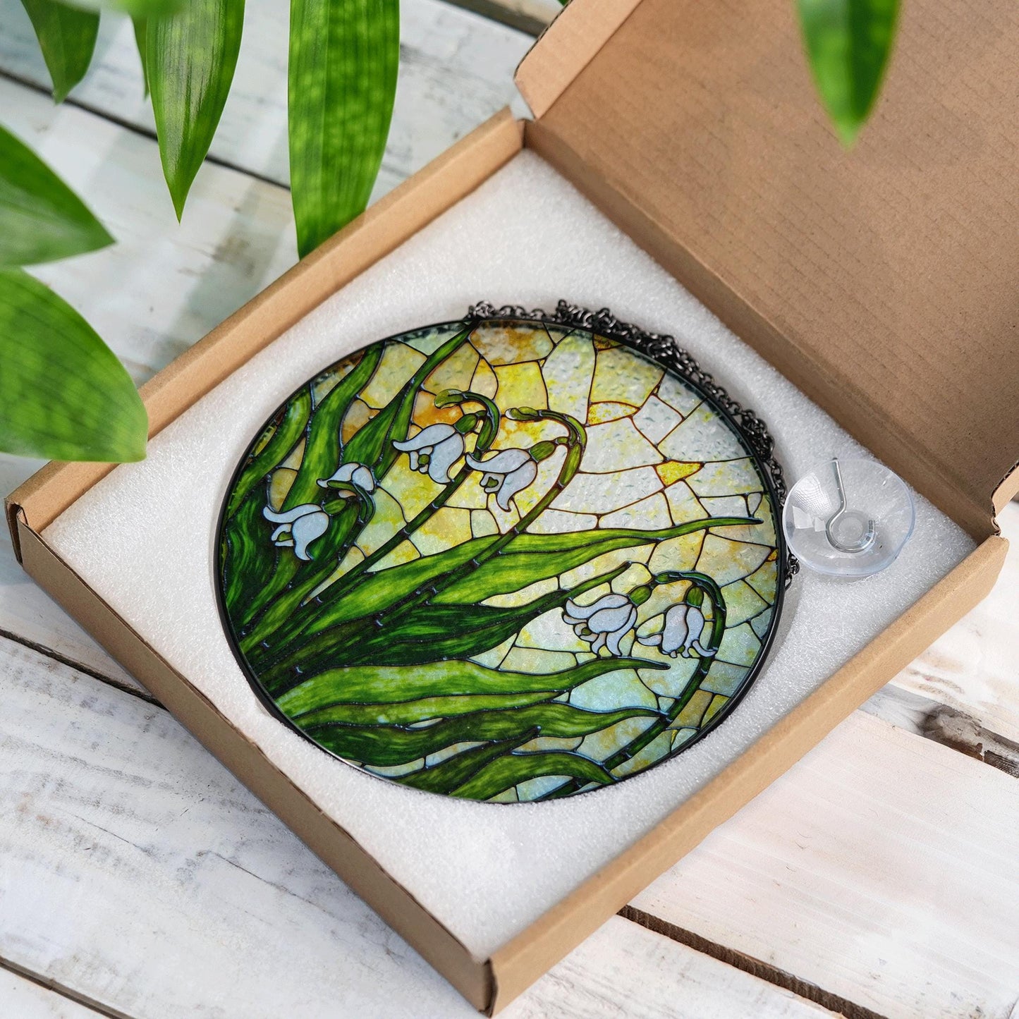 Snowdrop Flower Stained Glass Suncatcher Spring Window Decor Gift for Nature Lovers or Mothers Day