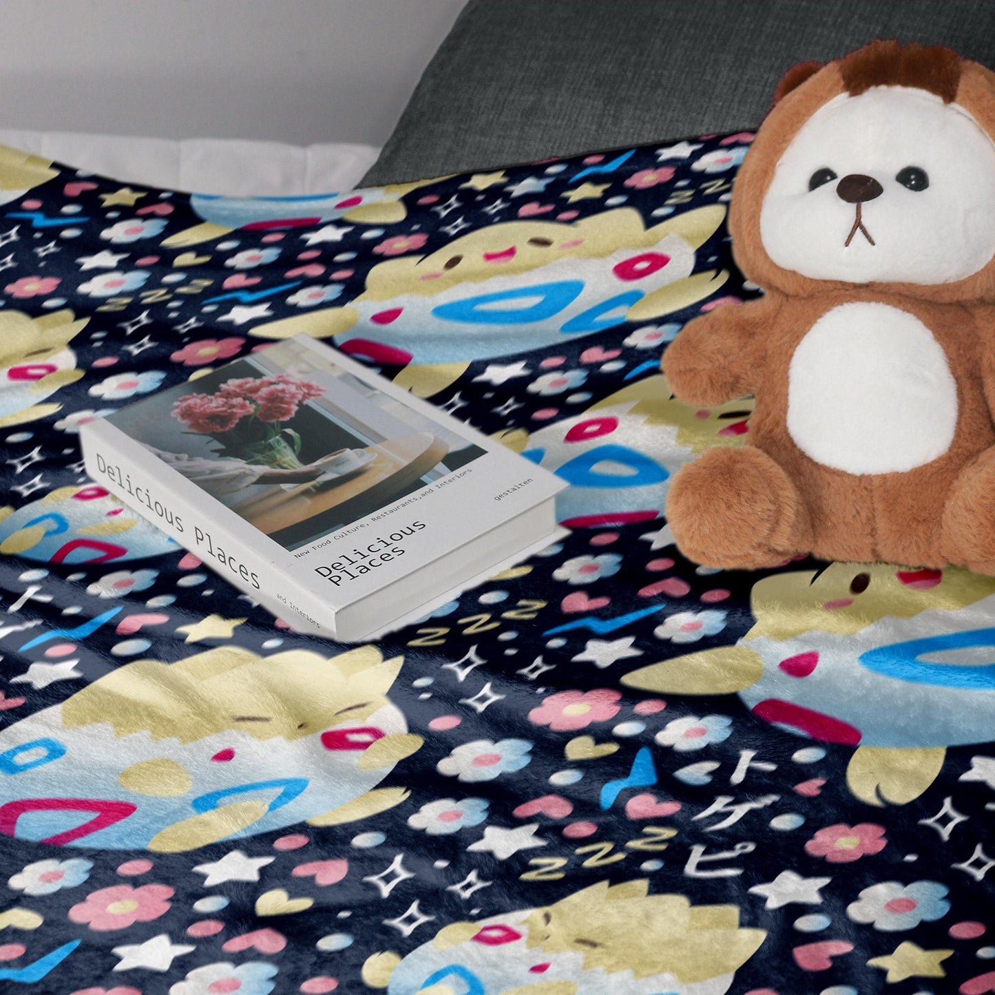 Togepi Fleece Blanket, Cute Kawaii Throw Blanket for Kids and Adults, Soft Cozy Cotton Bedding, Home Decor Gift, Togepi Blanket Gifts