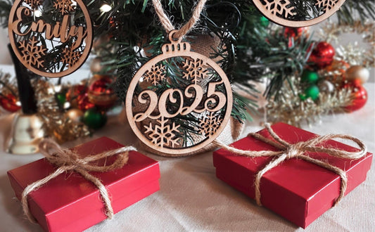 Personalized Christmas Ornaments/1st Christmas Ornament/Wooden Ornament/Xmas Decor/Custom name cutout Ornament/2025 Ornament/Rustic ornament
