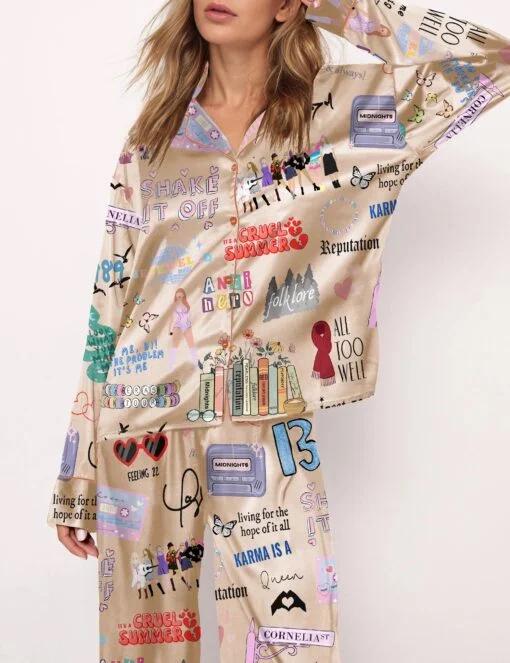 Music Artists Tour Satin Pajama Set For Women Pajamas Set