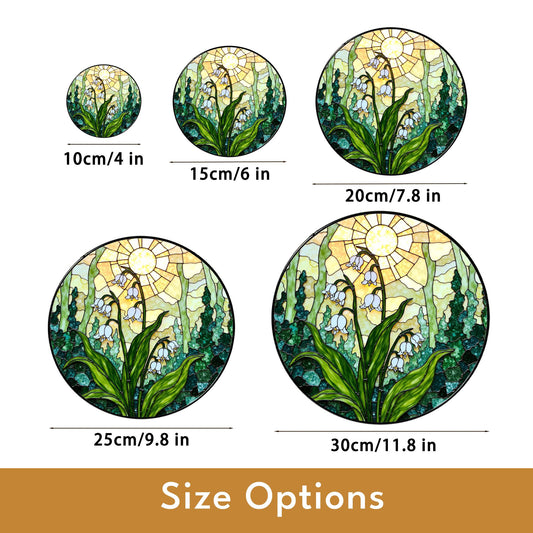 Lily of the valley stained glass suncatcher window hanging spring home decor mothers day gift