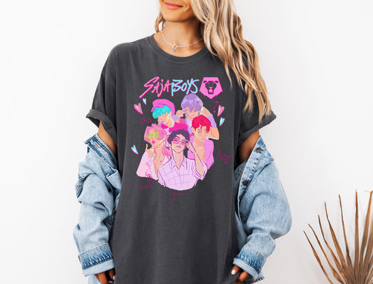 Saja Boys Boy Band Shirt, Kpop Demon Hunters Movie Shirt, Bootleg Retro Movie Shirt, Demon Hunters Merch Shirt, Kpop Saja Boys Shirt