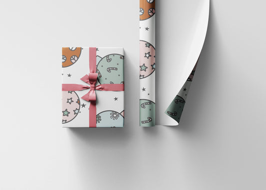 Retro Christmas wrapping paper Unique Vintage Christmas Wrapping Paper Roll, Holiday Gift Wrap with Retro groovy Design