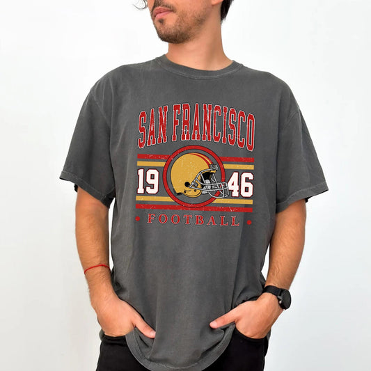 Comfort Colors Vintage San Francisco Football Shirt For Man Woman Tee, Game Day Football Tee, Unisex Sports Gear,Gifts For San Francisco Fan
