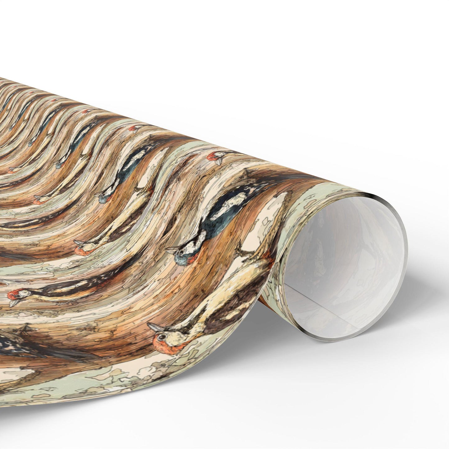 Bird Watching Wrapping Paper Roll, Gift Wrap for Wildlife Lovers with Woodland Bird Illustrations #28