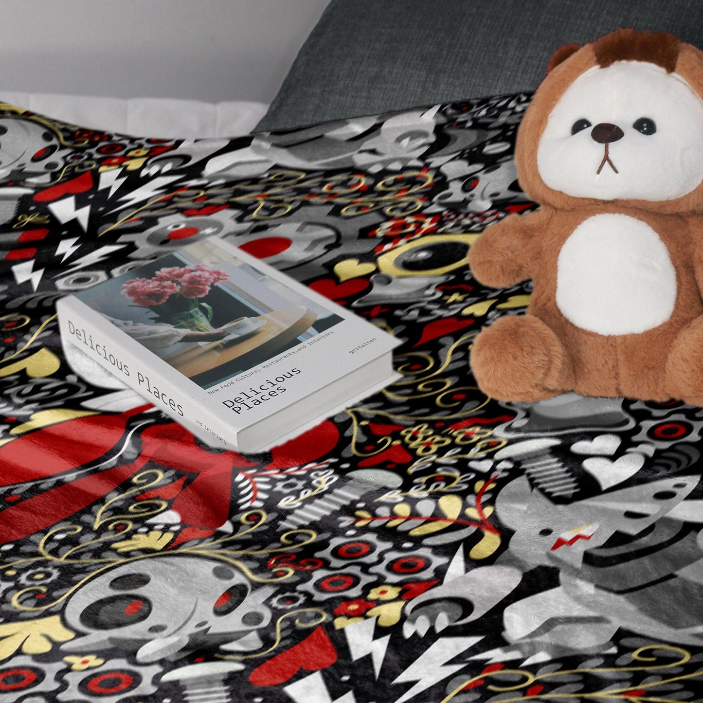 Scizor and Aggron Fleece Blanket, Throw Blanket for Kids and Adults, Soft Cozy Bed Blanket, Cool Bedding Gift, Scizor Blanket Gifts