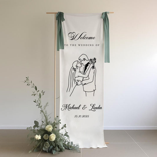 Custom Wedding Sign, Fabric Wedding Sign, Custom Welcome Sign, Wedding Banner, Wedding Decoration, Engagement Party Sign, Ceremony Decor