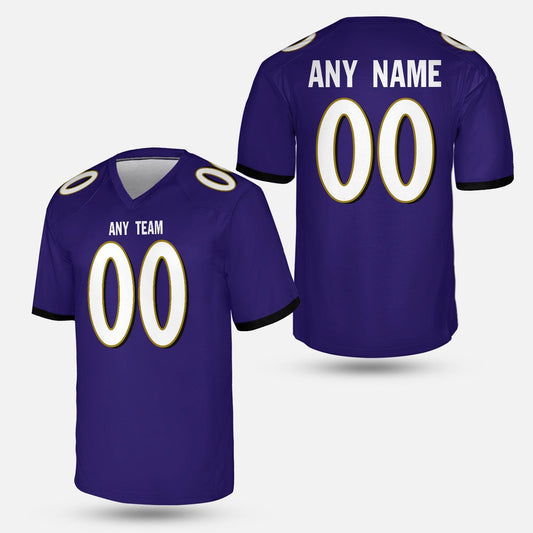 Purple Football Jersey - Dark Feathers Edition | Unisex Game Day Shirt | Retro Gridiron Style | Personalized Name, Number Baltimore Jersey