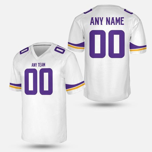 Personalize Purple and Gold Custom Football Jersey – Personalized Name and Number – Unisex Game Day Fan Shirt, Custom Minnesota Unisex Shirt