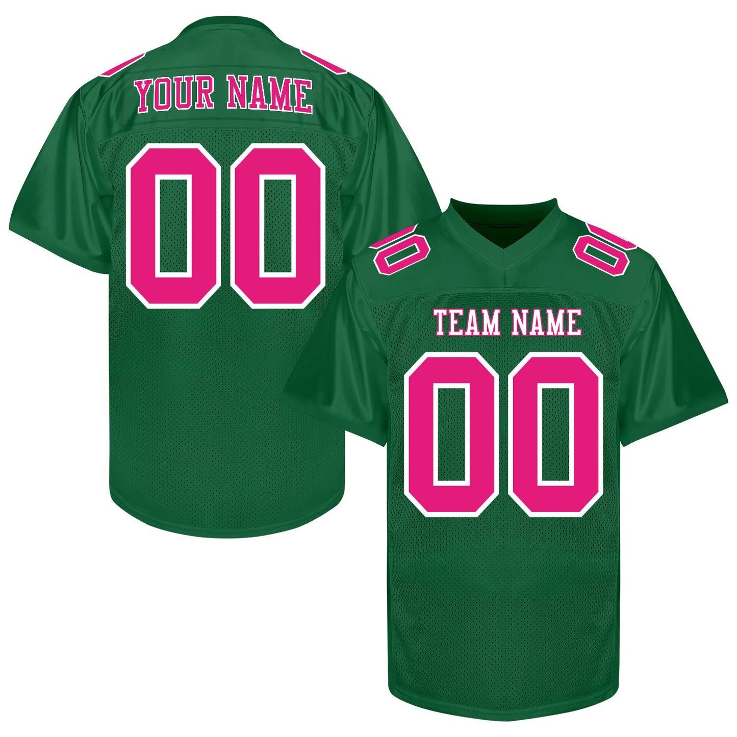 Custom White Football Jersey Men Women Youth Kid, White Green Yellow Football Shirts Sports Uniform Name Number Logo Uniform Fan Gift Outfit