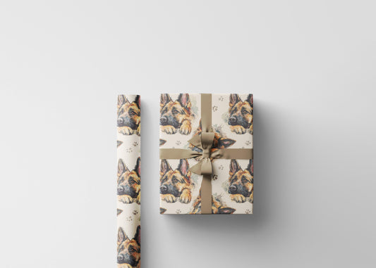 German Shepherd Themed Gift Wrap Roll with Cute Dog Art, Wrapping Paper for Pet Parents and Animal Lovers for All Occasions #14