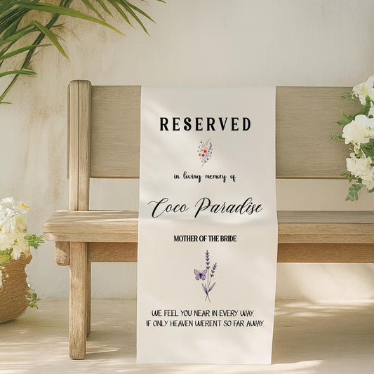 Reserved Chair Sign for Wedding, Personalized Wedding Memorial Fabric Banner In Loving Memory Wedding Wedding Gift, Memorial Wedding Sign