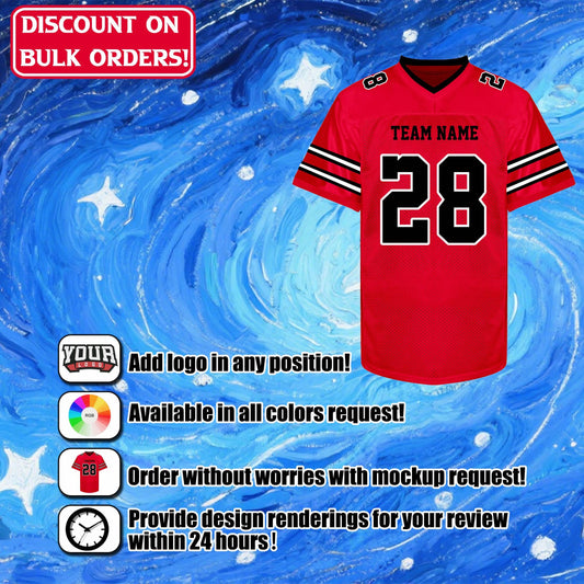 Custom Football Jersey Personalized Embroidery Name Number Logo Game Training Shirt Football Uniform Gift for Men Women Youth Kids Fans