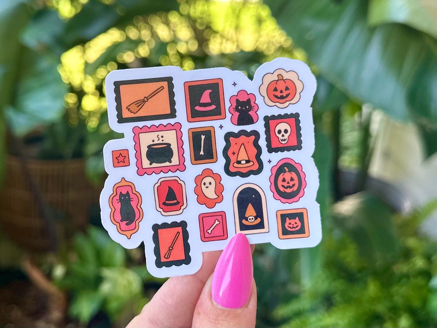 Spooky Gallery Waterproof Sticker, Handdrawn Art, Bestfriend Gifts, Positivity, Halloween, Fall, Girly Spooky, Autumn