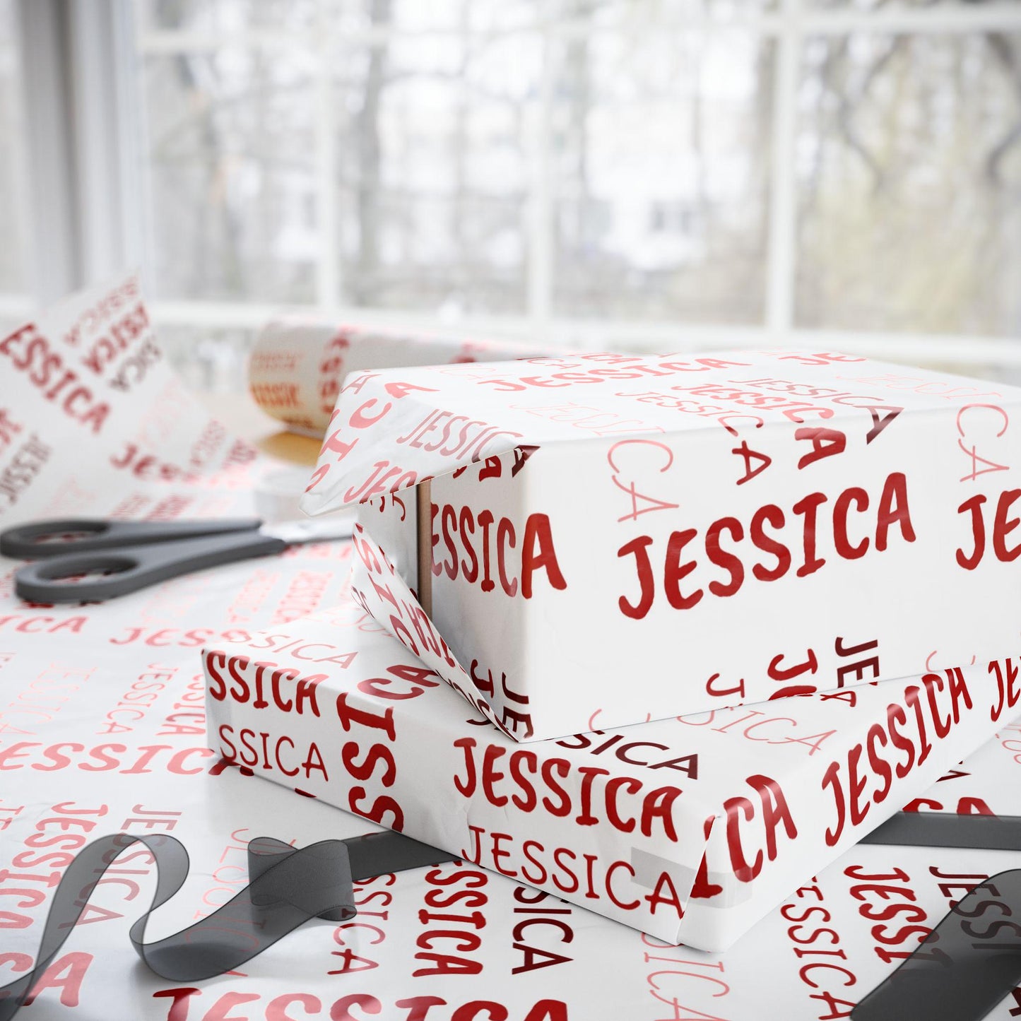 Collage Name Personalized Wrapping Paper, Custom Wrapping Paper, Gifts for Her, Wrapping Paper for Gifts, Custom Gift Wrap, Gift Wrap Roll