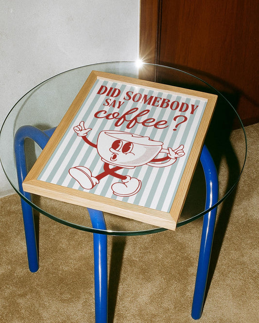 Fun Retro Coffee Print, Retro Kitchen Wall Art, Funny Cafe Barista Wall Art, Vintage Cafe Decor Playful Mid Century Gift for Coffee Lovers