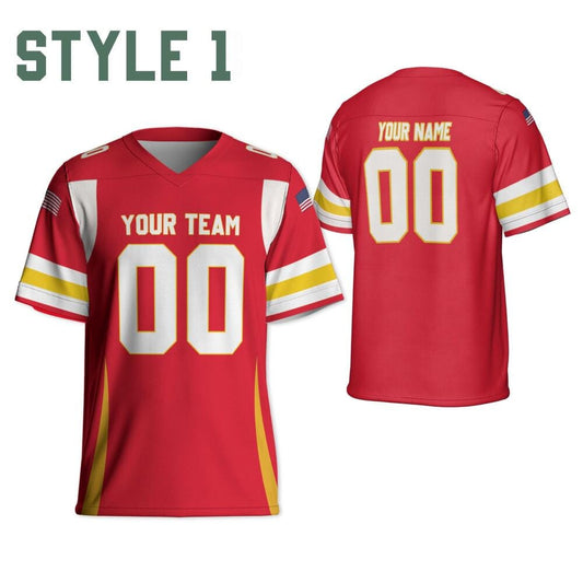 Custom Team Chief Football Jersey red gold and white jersey, Personalized Name & Number Jersey Free Style, Game Day Outfit