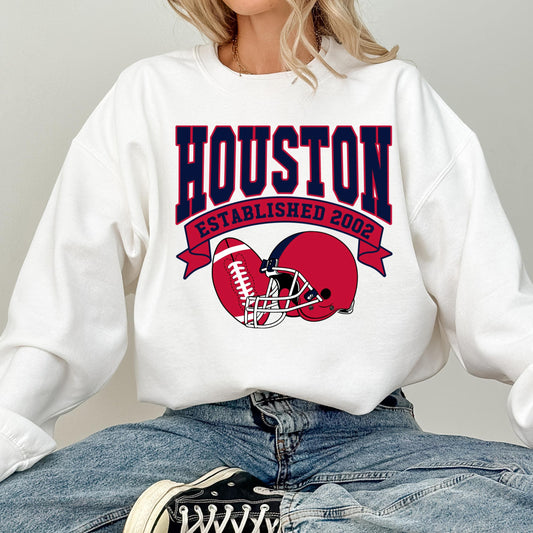 Houston Football Sweatshirt, Houston Football Vintage Sweater, Sunday Football, Game Day Sweater, Gift For Houston Fans, Retro Houston Tee