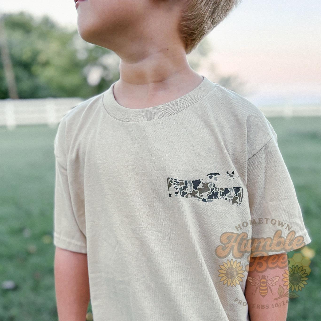 Youth Camo Duck Hunting T-Shirt | Mallard Flight Outdoor Tee | Front & Back Design |Waterfowl Shirt for Kids | Gildan Outdoors Graphic Tee