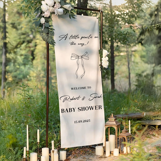 Baby Shower Fabric Welcome Sign Banner, Baby Shower Sign, Welcome Sign, Oh Baby Welcome Sign, Modern Birthday Banner, Boho Birthday Decor