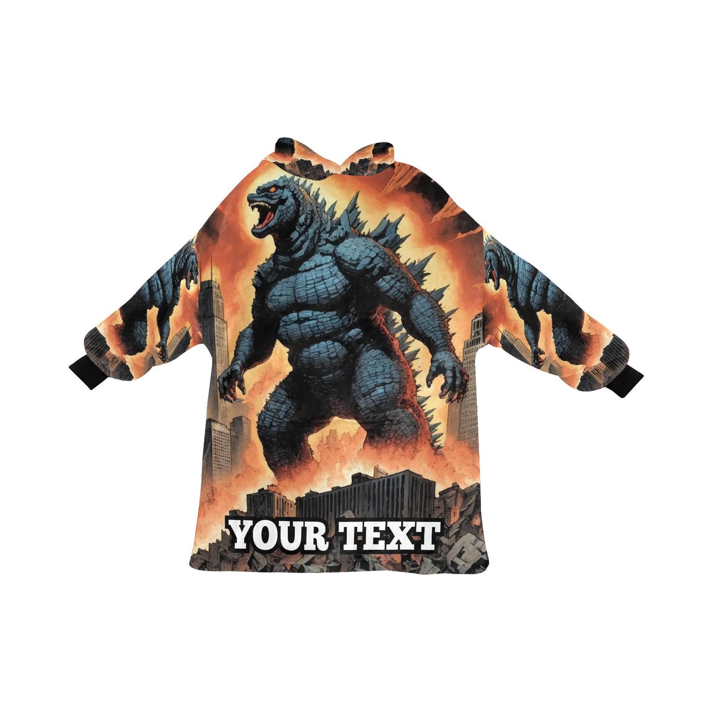 Godzilla Kids Hoodie Blanket Gift Personalized Hooded Blankets Gojira