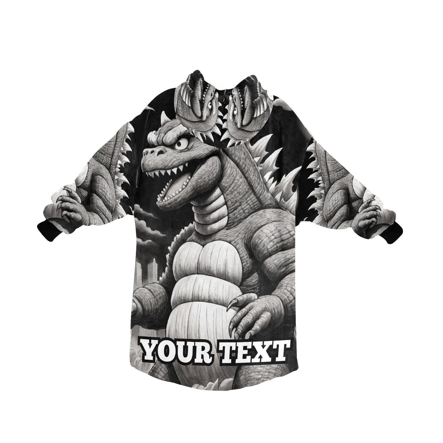 Godzilla Kids Hoodie Blanket Gift Personalized Hooded Blankets Kaiju Gojira