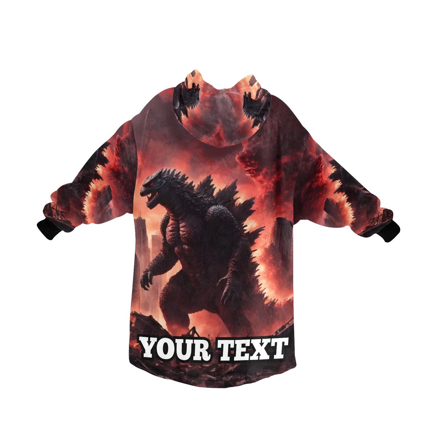 Godzilla Kids Hoodie Blanket Hooded Blankets Kaiju Gojira Gift Personalized