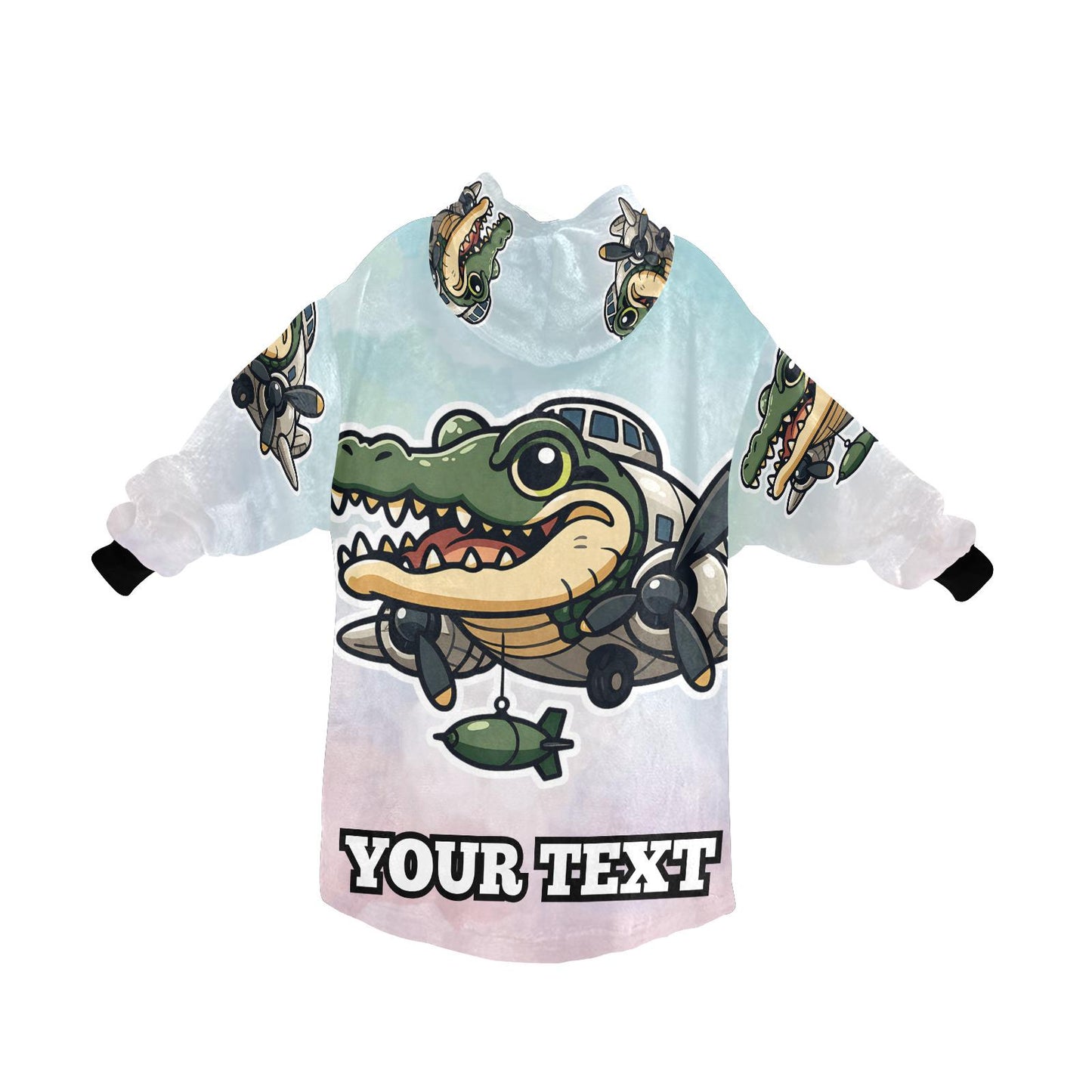 Bombardiro Crocodilo Kids Hoodie Blanket Hooded Blankets Brainrot Personalized Gift Brainrots