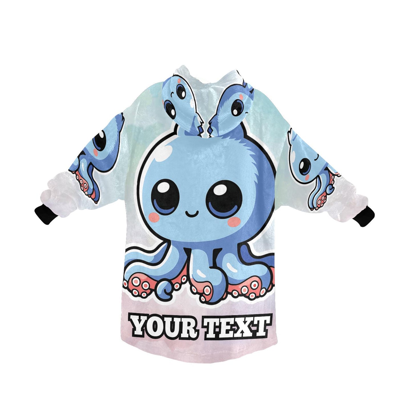 Bluberrinni Octopussini Kids Hoodie Blanket Hooded Blankets Brainrot Personalized Gift Brainrots