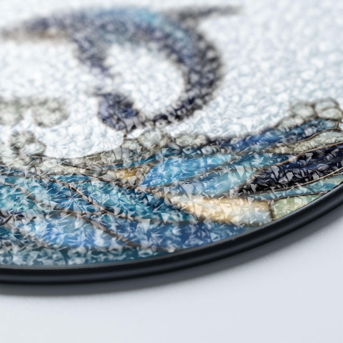 Ocean Dolphin Stained Glass Suncatcher – Blue Dolphin Window Hanging Decoration, Nautical Sea Life Sun Catcher Gift for Beach Lovers