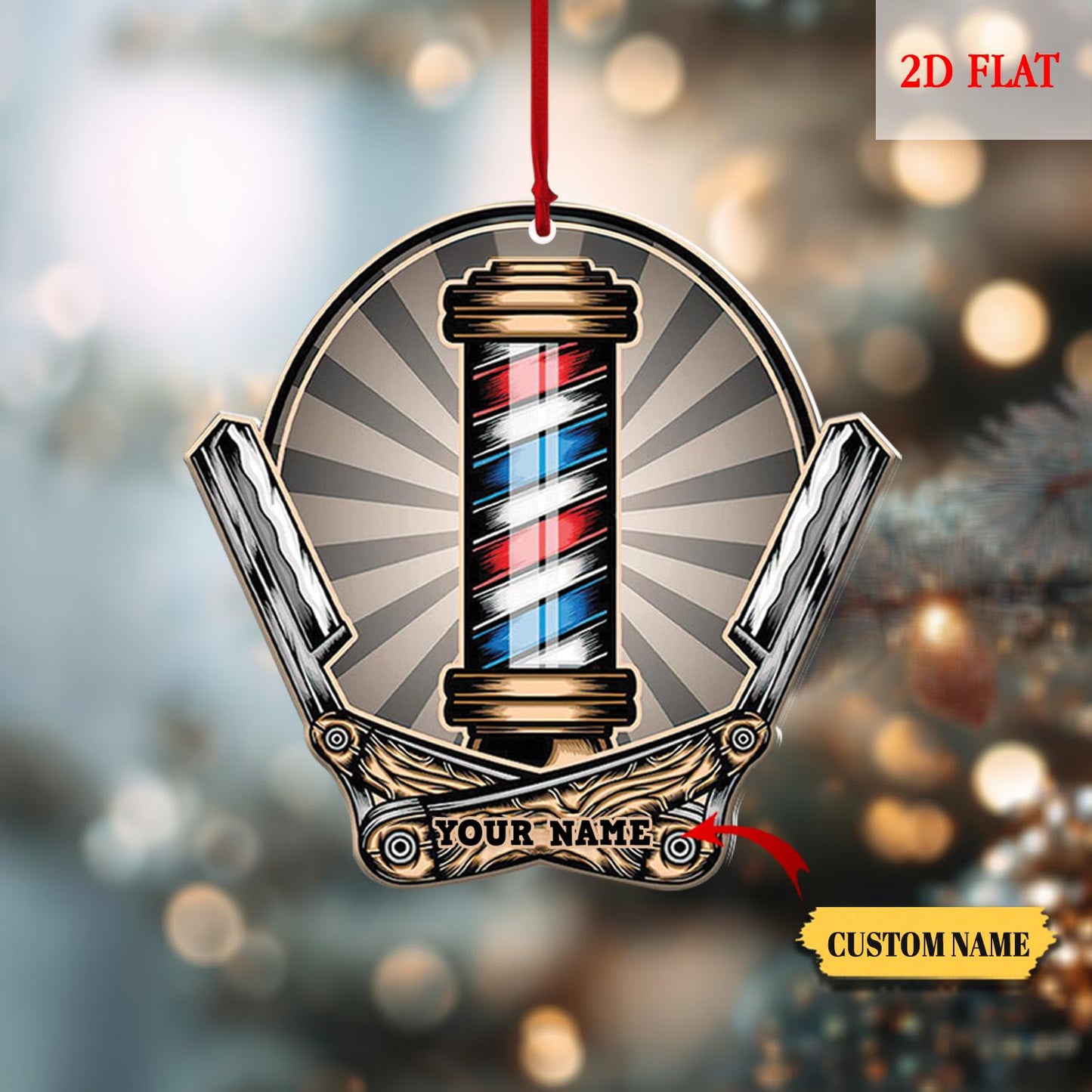 Personalized Hair cut bur bar logo Template Ornament, Blessed Are The Hairstylists Custom Ornament, Gift For Hairdresser Barber, Barber Shop