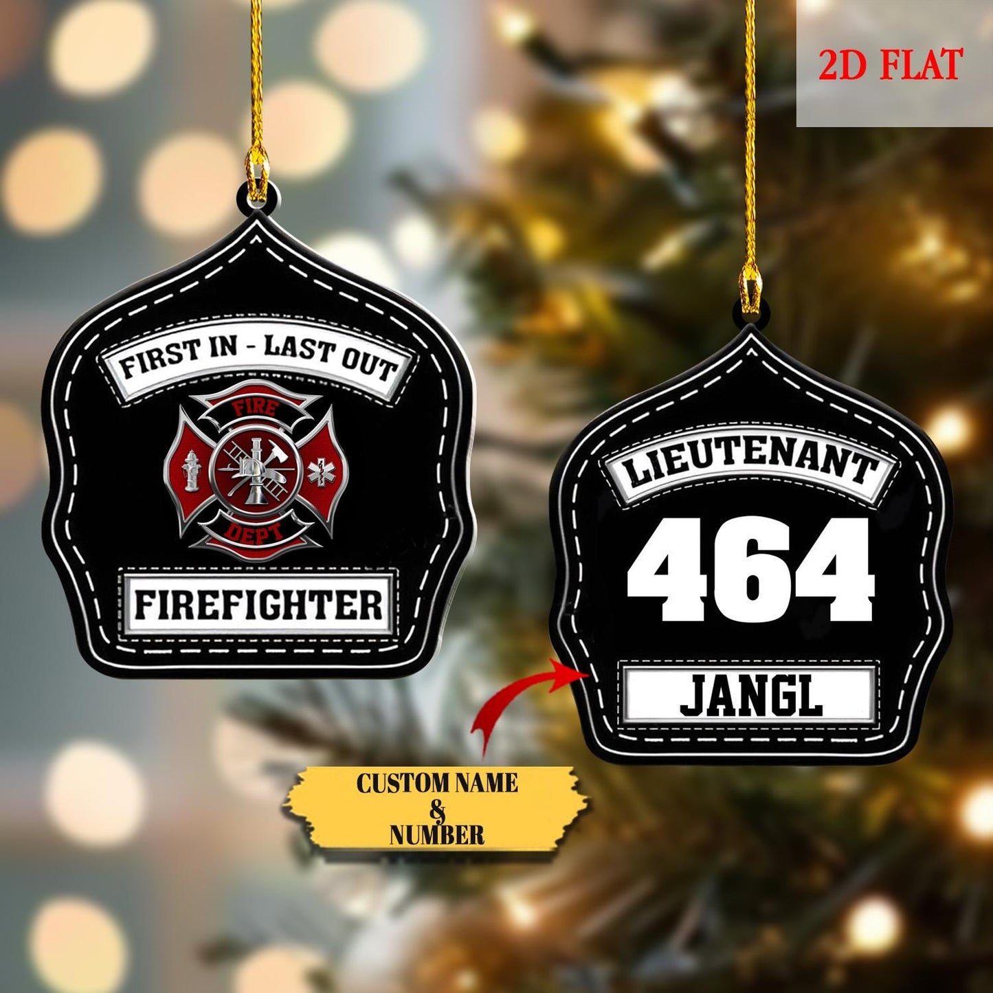 Personalized Fireman Christmas Ornament, First Responder, Acrylic Fire Hero Uniform, Firefighter Christmas Gift, Firefighter Gear Keepsake