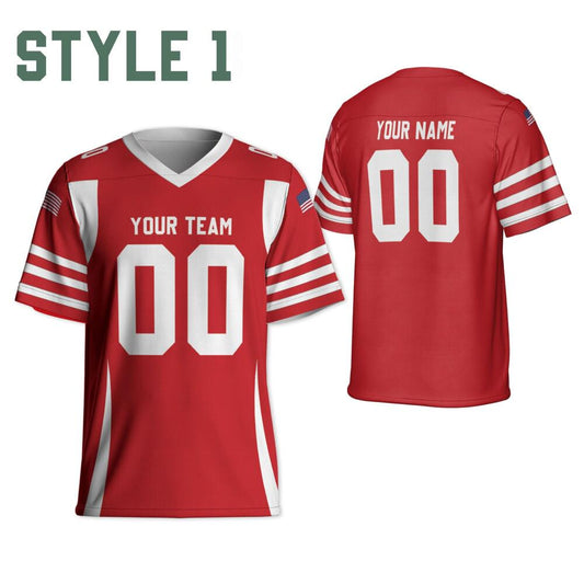 Personalized Team 49er Football Jersey red and gold jersey, Custom Name & Number Jersey Free Style , Game Day Outfit For Football Fan