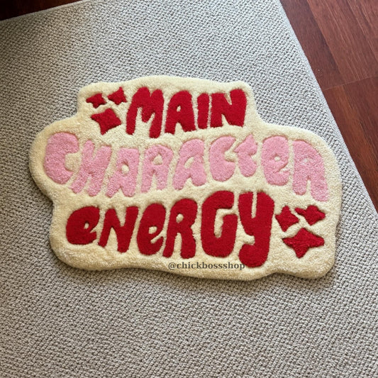 Orange Main Character Energy Rug Custom Tufted Rug