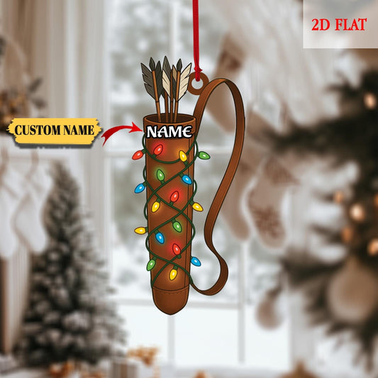 Custom Archery 2D Flat Ornaments, Bow and Arrow Ornament, Hunter Ornament, Hunting Ornament, Archery Team Gift, Gift for Archery Players