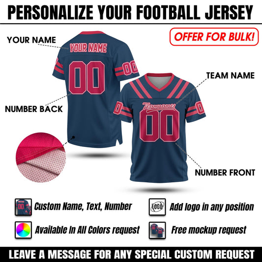 Personalized Mesh Football Jersey for Men Women Youth Kid, Custom Team Name Number Logo Football fan Gift Shirt for Fan Game Day Jersey