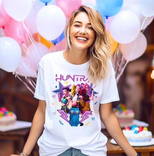 Huntrix T Shirt, Demon Hunters Shirt, Huntrix Girls T Shirt, Mira Rumi Joey Shirt, Demon Hunter Kids Shirt, Gift For Kpop Fan, Kpop Movie