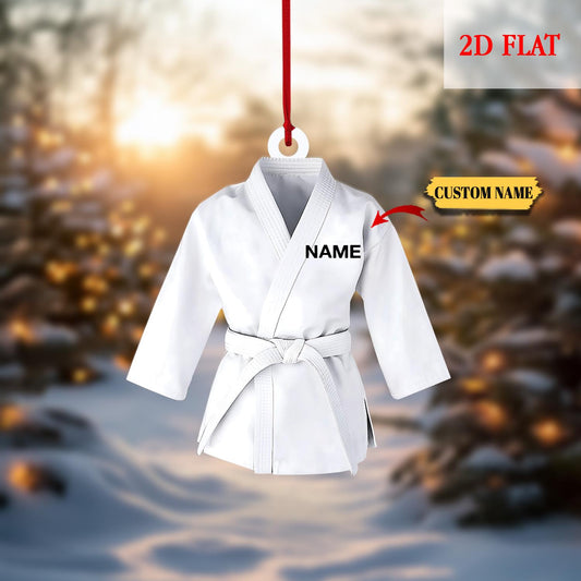 Personalized Karate 2D Flat Acrylic Ornament, Taekwondo Ornament, Martial Arts Gift, Sports Ornament, Karate Taekwondo Coach Xmas Gift