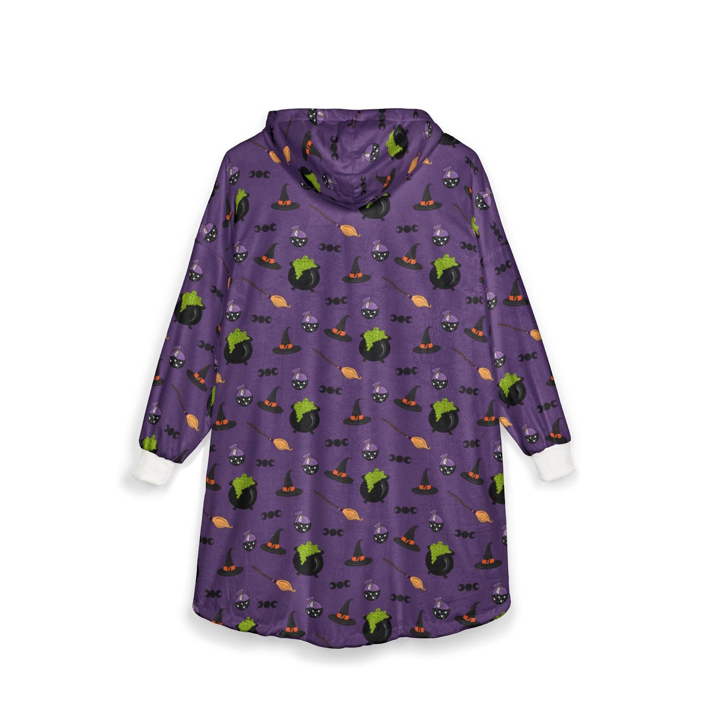 Witches Brew Hooded Blanket: Halloween Magic Cauldron Fleece Throw