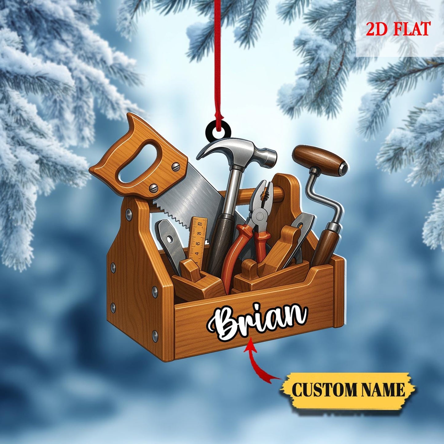 Personalized Construction Christmas Ornament, Construction Tool Engineer Builder Worker Ornament, Builder Ornament, Christmas Gift Builder