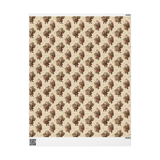 Christmas Wrapping Papers, Vintage Santa Xmas Roll Gift Wrap Paper, Holiday Gift Wrapping, Christmas Gift Wrap, Festive Gift Wrap, Gift Wrap