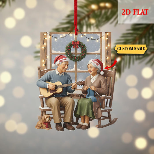 Personalized Growing Old Together 2D Flat Acrylic Home Decoration, Wedding Anniversary Christmas Ornament, 60th Anniversary Ornament Gift