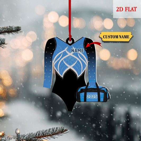 Personalized Gymnastics Girl Ornament, Custom 2D Flat Gymnastics Woman Christmas Decoration, Acrylic ornament, Gymnast Gift for Her