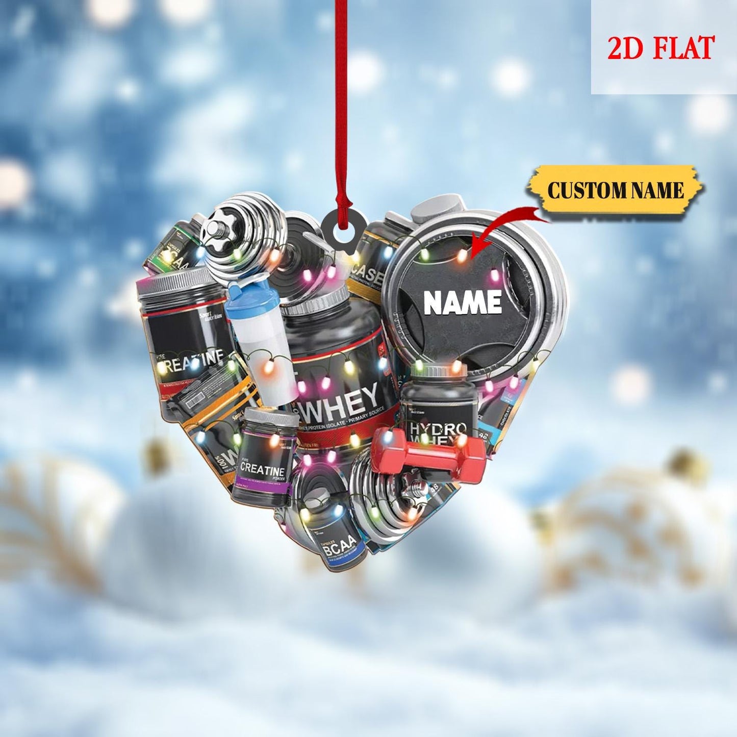 Personalized Bodybuilding Ornament, Bodybuilding Ornament, Christmas Ornament, Bodybuilding Xmas Decor Gift For Gymmers, Bodybuilding Gift