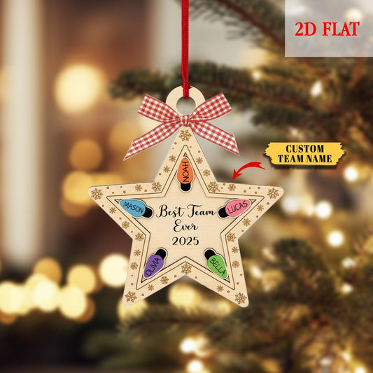 Personalized Ornament Best Team Ever Shaker Ornament, Ornament Coworker Gift, Corporate Gift,Employee Ornaments,Team Gif,Appreciation Gifts