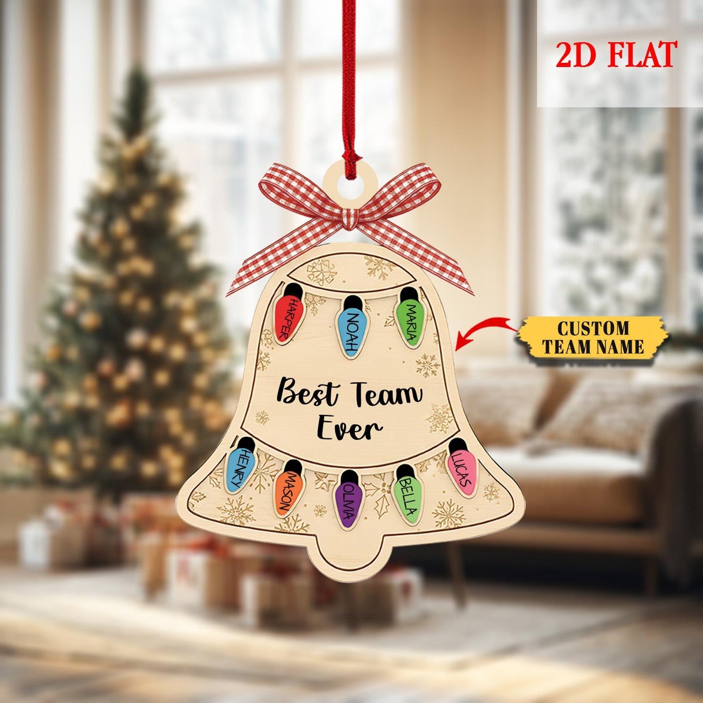 Personalized Ornament Best Team Ever bell Shaker Ornament, Coworker Gift, Corporate Gift,Employee Ornaments,Team Gif,Appreciation Gifts