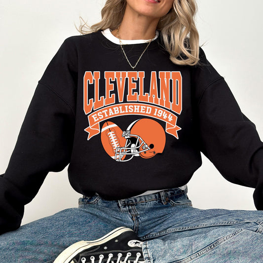 Cleveland Football Sweatshirt, Cleveland Mascot Sweatshirt, Cleveland Football Fan Shirt, Retro Cleveland Shirt, Game Day Gift Sweatshirt