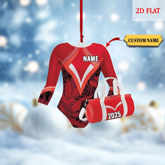 Personalized Name Gymnastics Ornament 2025, Girl Gymnast Ornaments,Custom 2D Flat Gymnastics Woman Christmas Decoration,Gymnast Gift for Her