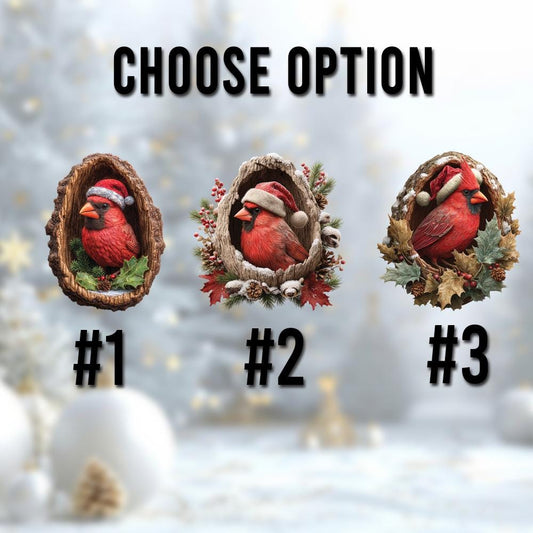 Custom Cardinal Ornament, Personalized Red Bird Acrylic Christmas Decoration, Unique Memorial Gift & Holiday Keepsake for Nature